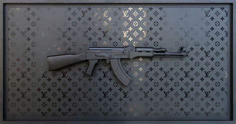 ak 47 louis vuitton schilderij met pistool|AK.